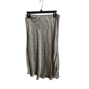 Sierra Sky Black and White Silky Midi Skirt - Women's Medium